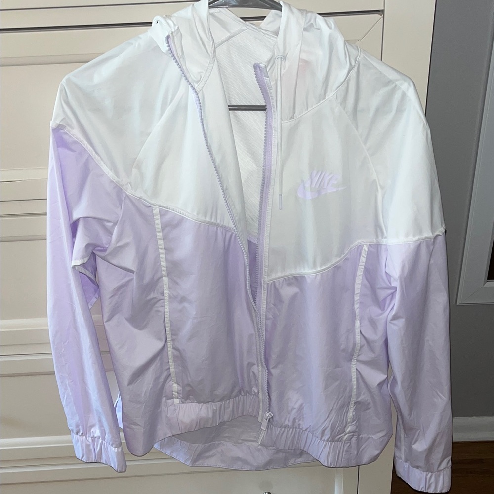 Nike White and Light Purple Jacket